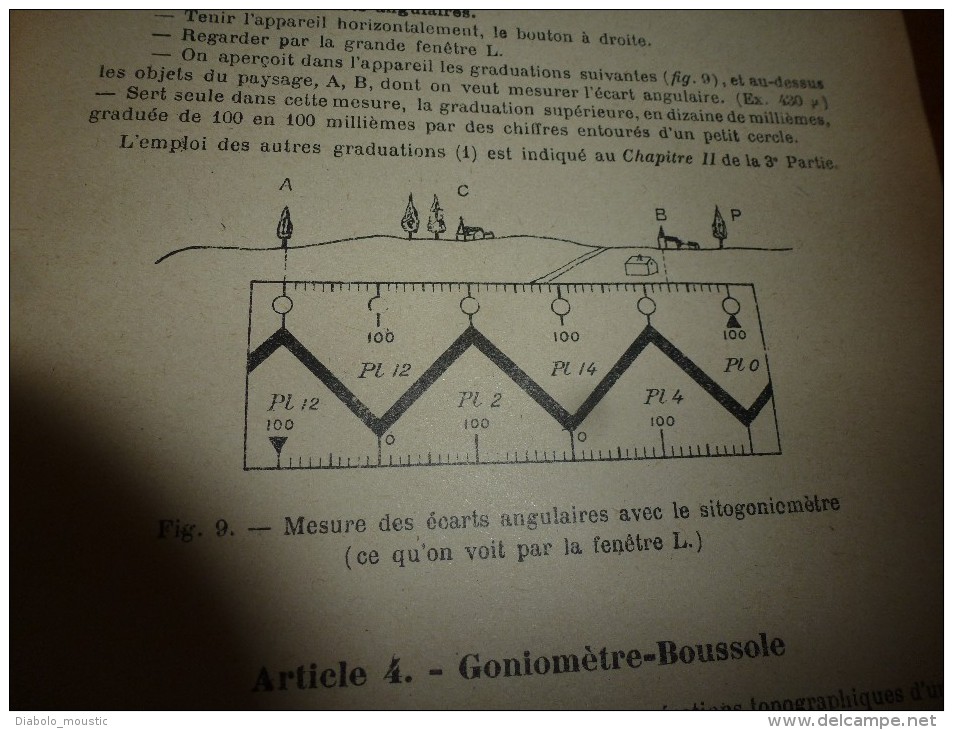 1926 Ministère de la Guerre : Cours d'ARTILLERIE Manuel du TIR de 75  Mesure des écarts ,(Défilement ,Feuille de calcul