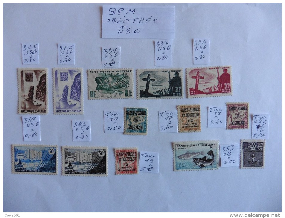 SPM :Saint Pierre Et Miquelon :13 Timbres Oblitérés - Collezioni & Lotti