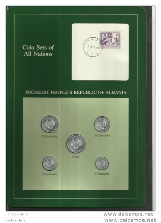 ALBANIA - Set Of 5 Uncirculated Coins - 5 Qindarka To 1 Lek - 1969 - Albania