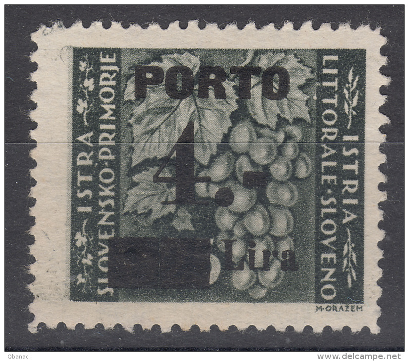 Istria Litorale Yugoslavia Occupation, Porto 1946 Sassone#16 Overprint II, Mint Hinged - Joegoslavische Bez.: Istrië