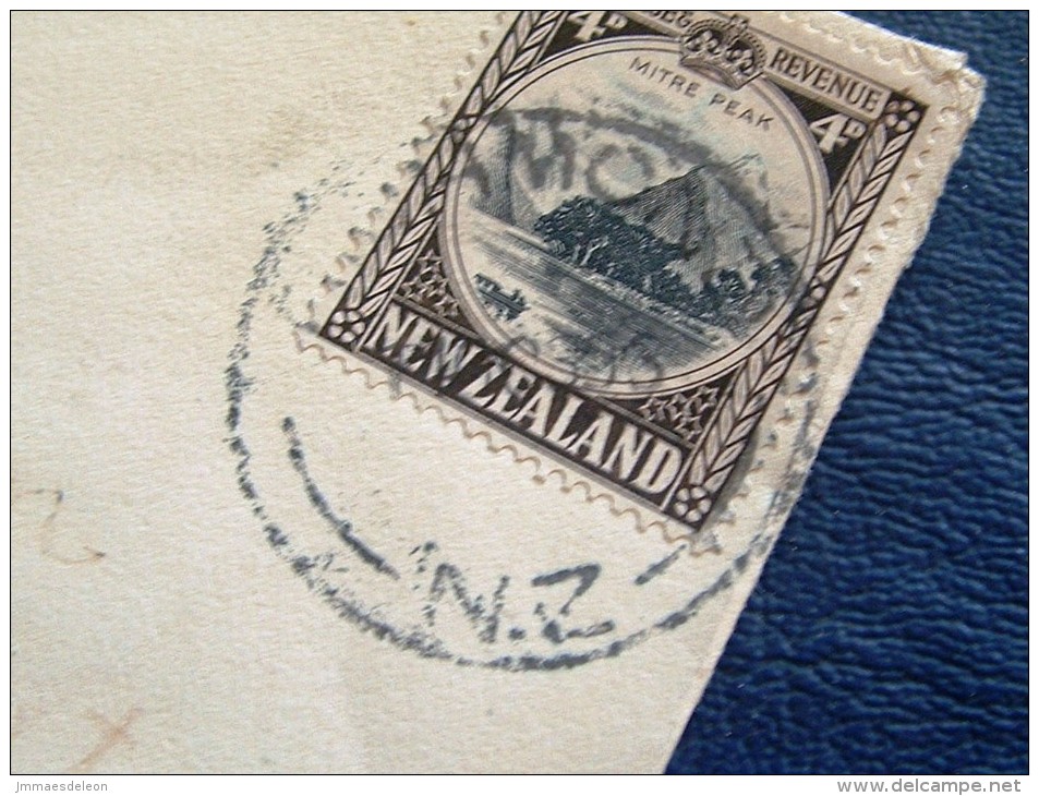 New Zealand 1935 Cover To USA - Mitre Peak - Cartas & Documentos