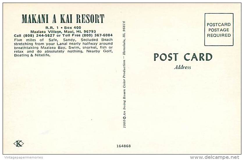 258665-Hawaii, Maui, Maalaea, Kamani A Kai Resort, Irving Rosen By Koppel No 16468 - Maui