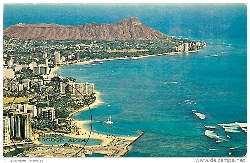 258683-Hawaii, Honolulu, Waikiki, Hilton Lagoon Apartments, Diamond Head, Colourpicture No P74738 - Honolulu
