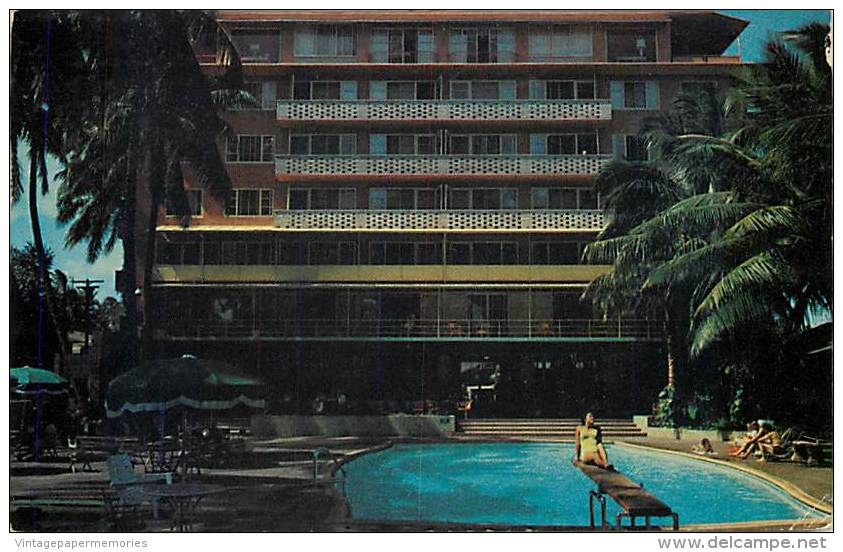 258691-Hawaii, Waikiki, Edgewater Hotel, Swimming Pool, Selithco No 657 - Oahu