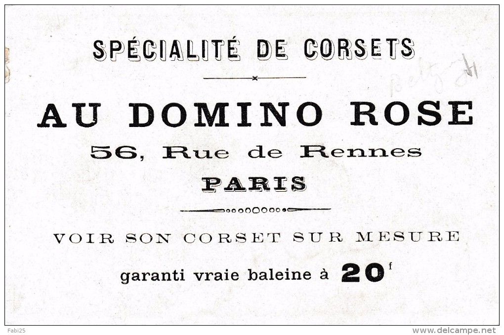 AU DOMINO ROSE SPECIALITE DE CORSETS CHROMO - Autres & Non Classés