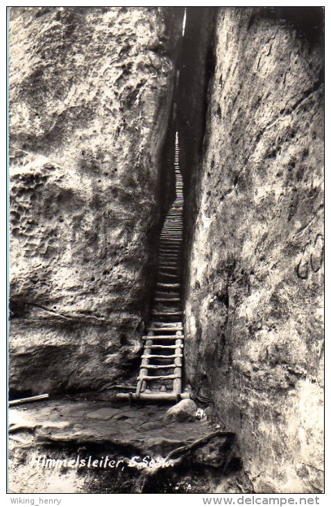 Elbsandsteingebirge - S/w Himmelsleiter 4 - Bastei (sächs. Schweiz)