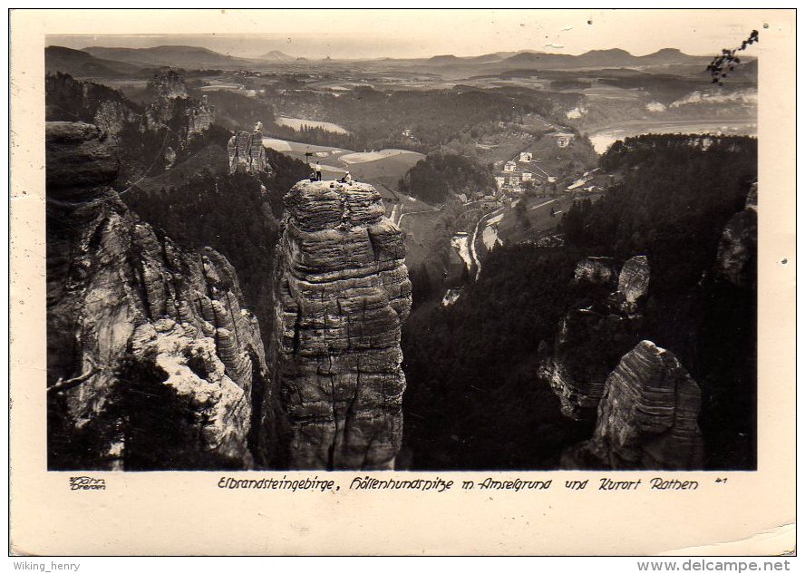 Elbsandsteingebirge - S/w Höllenhundspitze Amselgrund Rathen - Bastei (sächs. Schweiz)