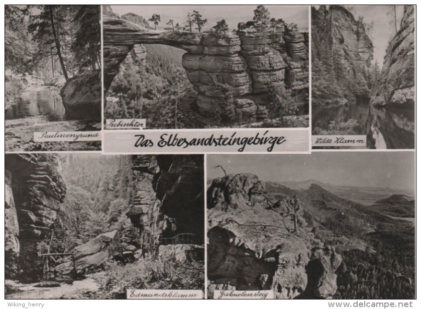 Elbsandsteingebirge - S/w Mehrbildkarte 2 - Bastei (sächs. Schweiz)