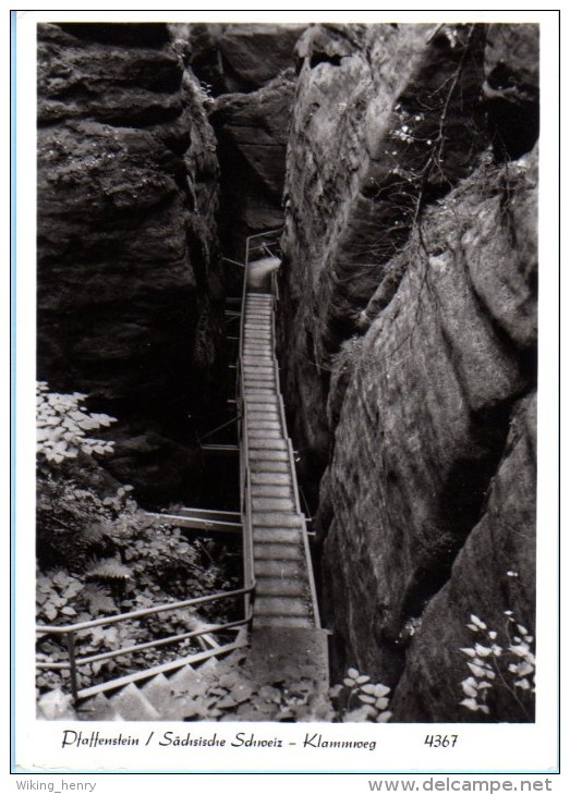 Elbsandsteingebirge - S/w Pfaffenstein  Klammweg - Bastei (sächs. Schweiz)