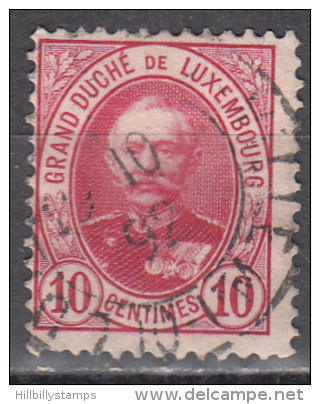 Luxembourg    Scott No.  60     Used     Year  1891 - 1891 Adolphe Front Side
