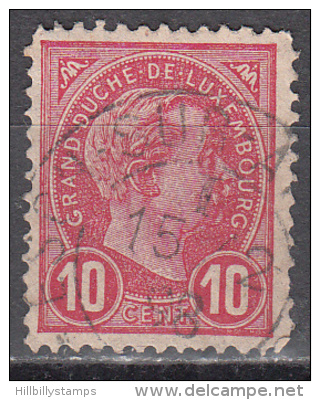 Luxembourg    Scott No.  74     Used     Year  1895 - 1895 Adolphe Right-hand Side