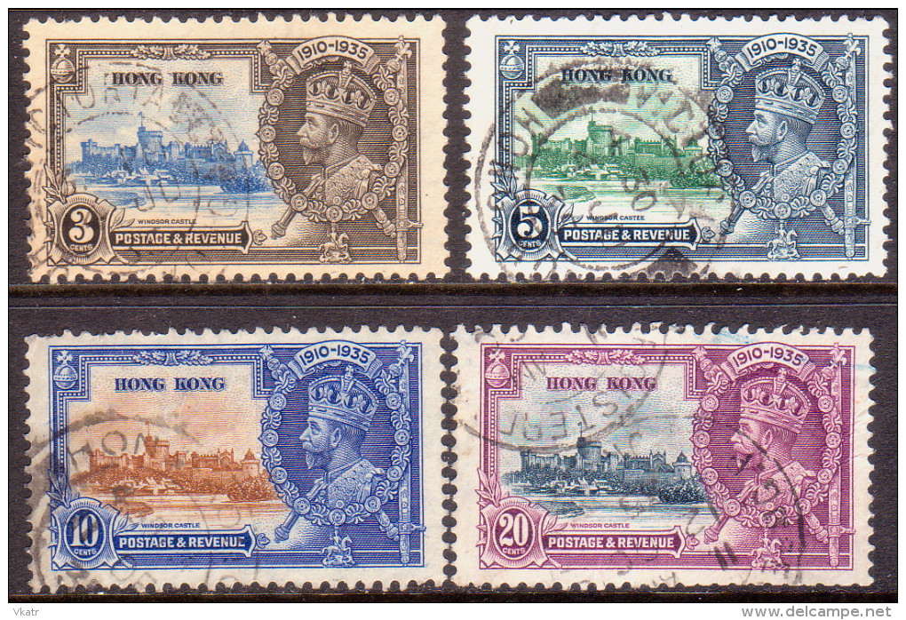 HONG KONG 1935 SG #133-36 Compl.set Used Silver Jubilee - Used Stamps