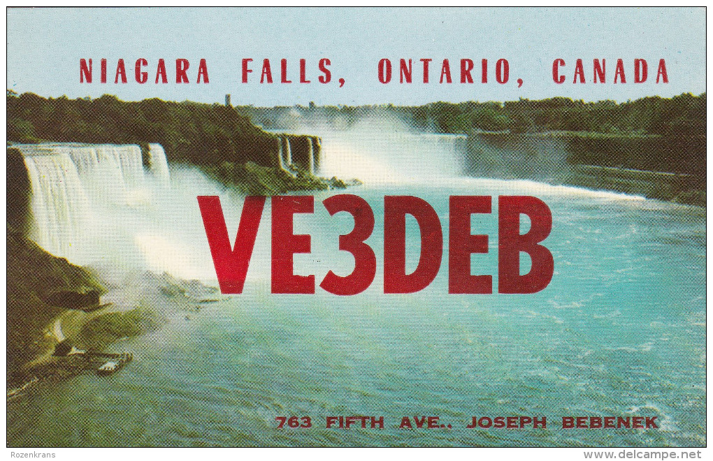 QSL Card Amateur Radio CB Canada Niagara Falls Ontario 1964 Waterfall Chute D' Eau Waterval - Amateurfunk
