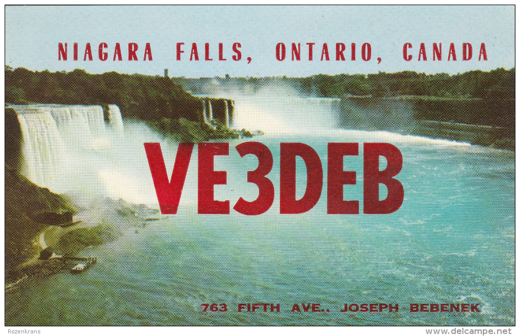 QSL Card Amateur Radio CB Canada Niagara Falls Ontario 1964 Waterfall Chute D' Eau Waterval - Radio Amateur