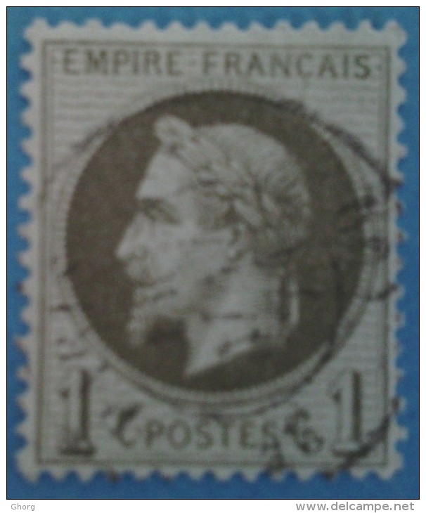 France 1863 : Napoléon III Lauré, Légende EMPIRE FRANCAIS Olive N° 25a Oblitéré - 1863-1870 Napoleon III With Laurels