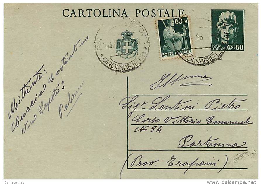 INTERI POSTALI - LUOGOTENENZA UMBERTO II - SINTONI C  126 - USATO FRANCOBOLLI GEMELLI - Interi Postali