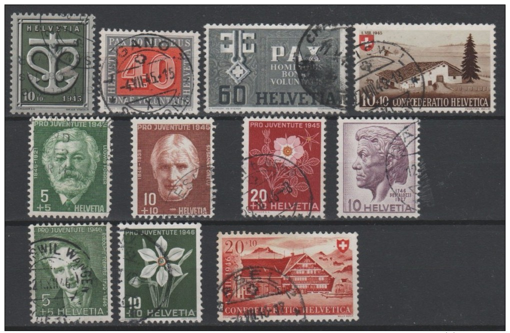 SUISSE - 1945-46 - Obl. - Y&T LOT DIVERS  -Valeur  18€ - Gebraucht