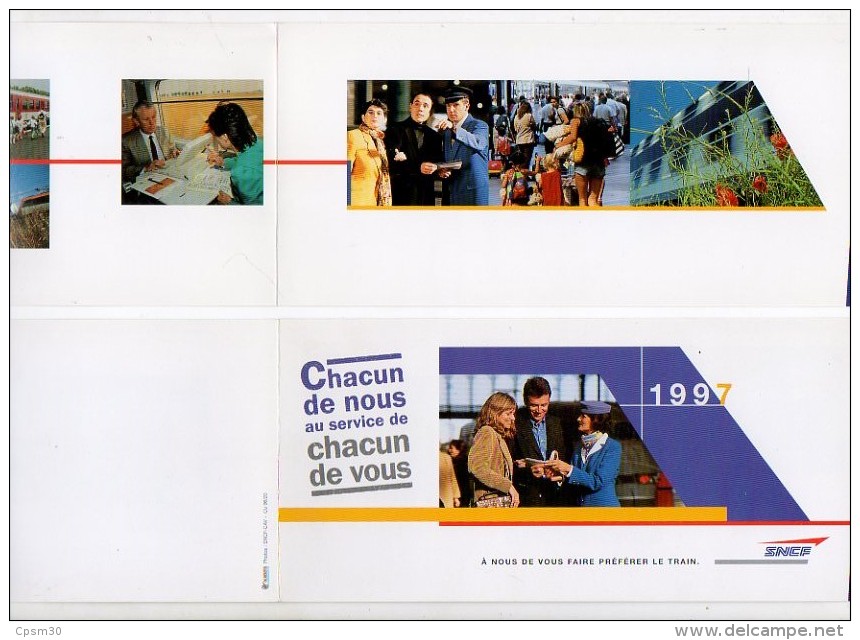 Diverses Cartes De Voeux SNCF; Chemin De Fer 1991 1998 2001 Et 2002 - Europe