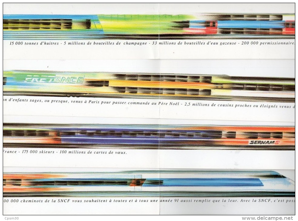 Diverses Cartes De Voeux SNCF; Chemin De Fer 1991 1998 2001 Et 2002 - Europe