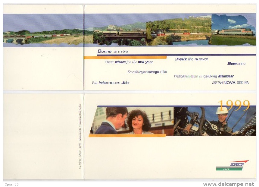 Diverses Cartes De Voeux SNCF; Chemin De Fer 1991 1998 2001 Et 2002 - Europa