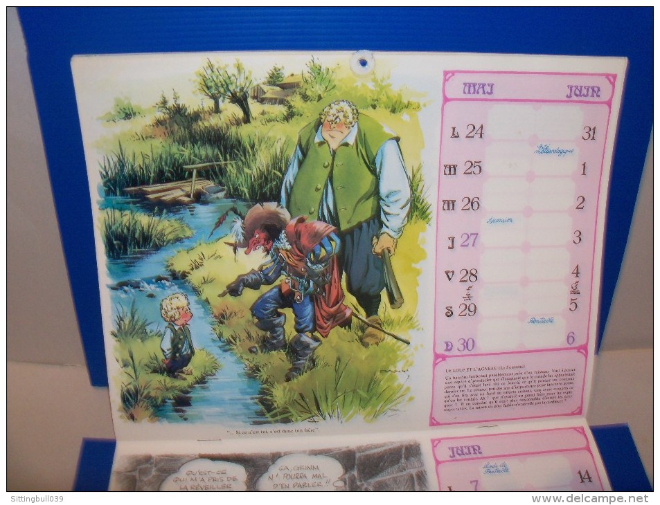 Calendrier 1976 Fédération Scouts Catholiques Belgique avec dessins de BERCK, SERON, ROBA, DANY, HAUSMAN, DUPA, etc.....