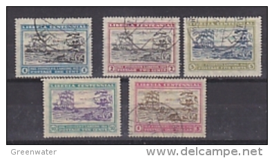 Liberia 1922 Pioneers Landing / Ships 5v (4v Used 1v * Mh) (26692) - Liberia