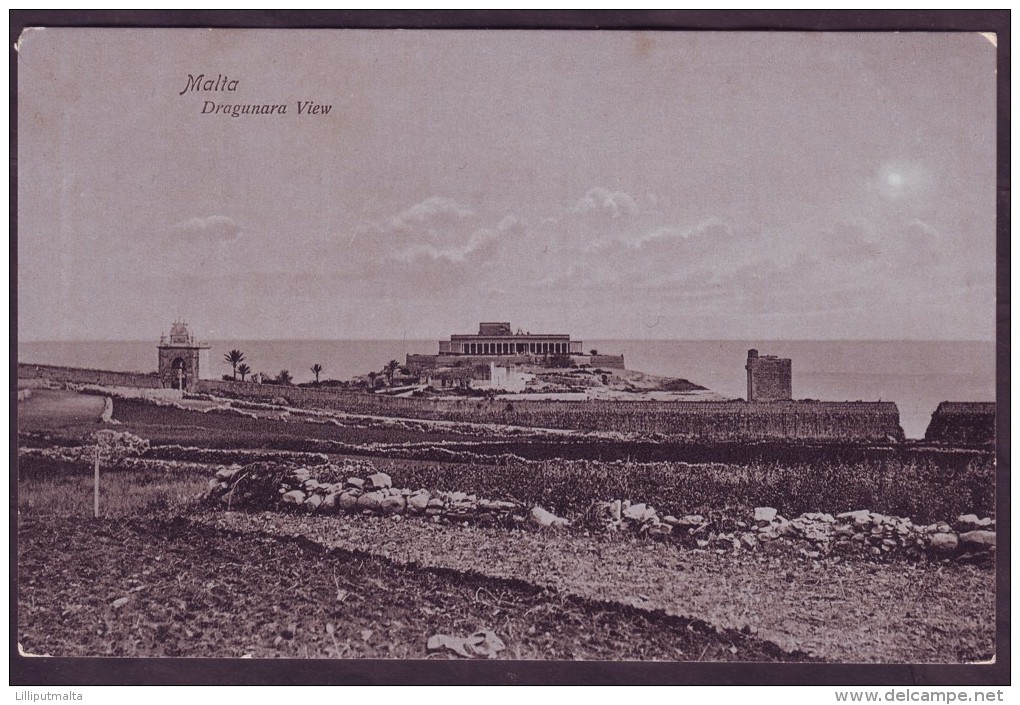 Old Malta Postcard Dated Circa 1915 Showing Dragonara View - Malta