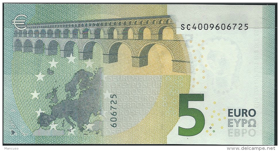 &euro; 5 ITALY  SC S001 D4  DRAGHI  UNC - 5 Euro