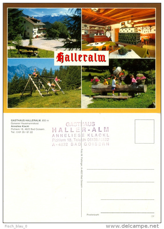 AK OÖ 4822 Bad Goisern Gasthaus Halleralm Pichlern Stempel Annelies Klackl Alm Goiserer Hausmannskost Österreich Alm - Bad Goisern