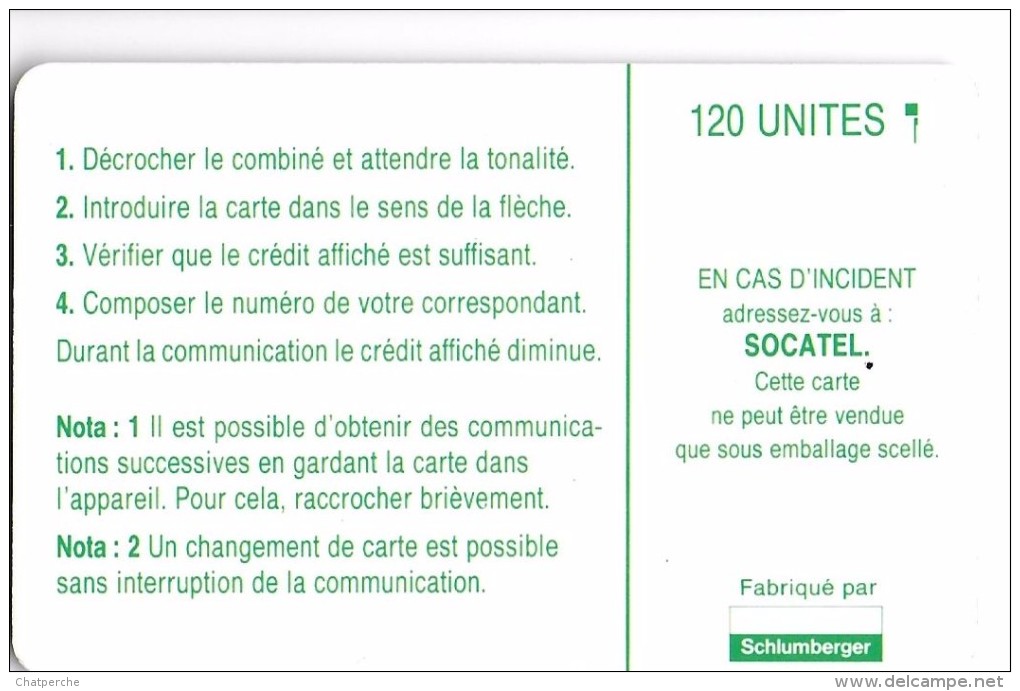 TELECARTE PHONECARD CENTREAFRIQUE  120 UNITES SOCATEL - Central African Republic