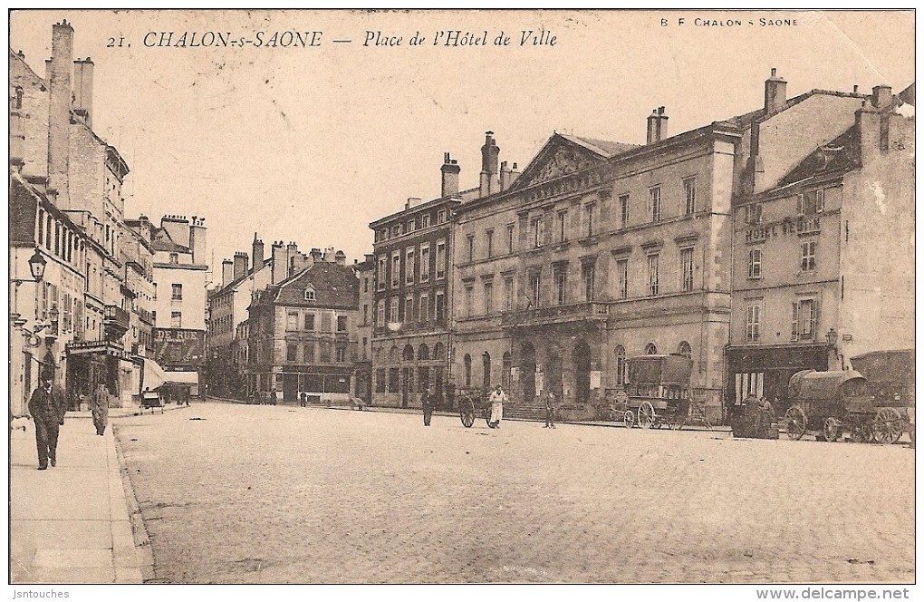 CHALON SUR SAONE_Place De L´Hôtel De Ville_BF_circulée En 1904 - Chalon Sur Saone