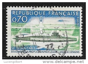 N° 1615  FRANCE  - OBLITERE  -   SOUS MARIN LE REDOUTABLE -  1969 - Used Stamps