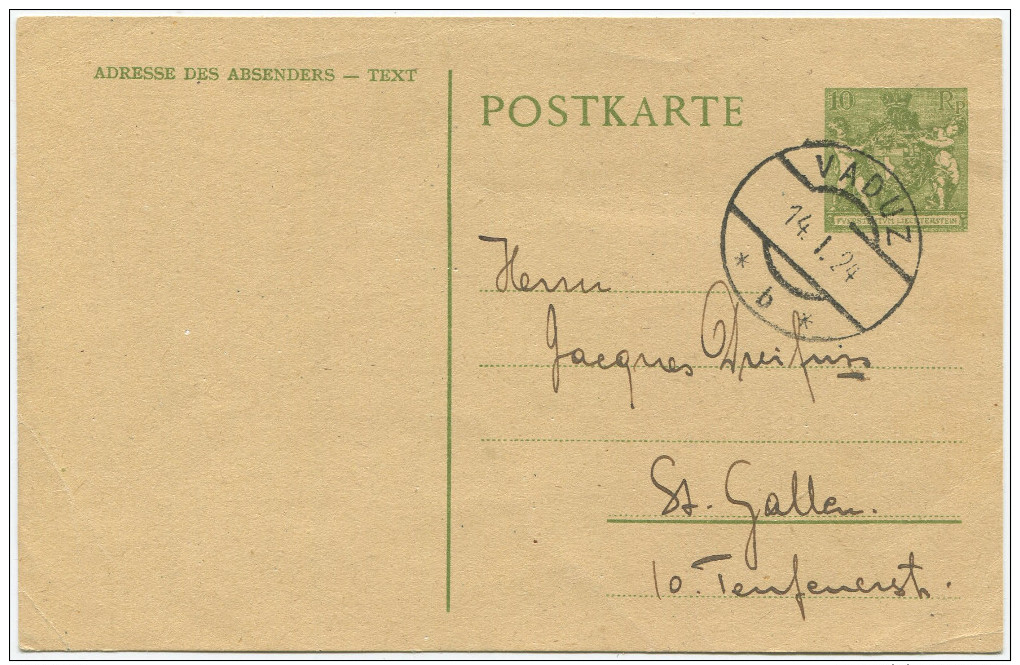 340 - 1924 Postkarte Wappen Mit Putten - Entiers Postaux