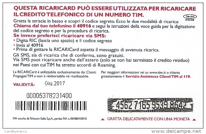 *ITALIA - TIM: TIM VISION (Tvic-10-C)* - Ricarica Usata - [2] Tarjetas Móviles, Prepagadas & Recargos