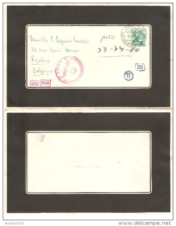 Suisse TP 5 C S/L.de Deuil/Mourning Cover 1944 C.Heiden To Belgium Roulers German Censor PR2505 - Lettres & Documents