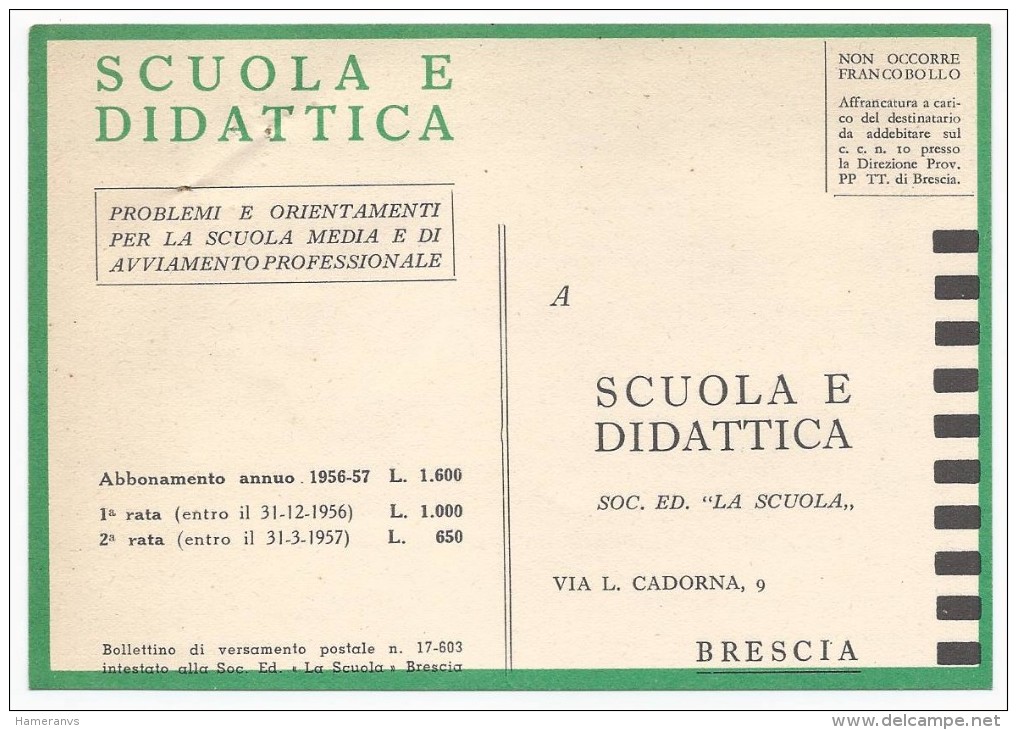 Brescia - Società Editrice La Scuola -Scuola E Didattica - HP287 - Brescia