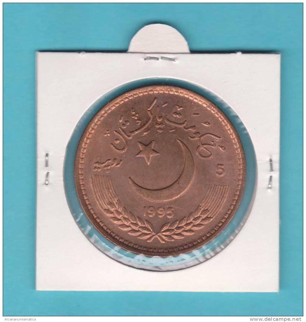 PAKISTAN  5  RUPIAS  1.995  COBRE   KM#59   EBC/XF      DL-8406 - Pakistan