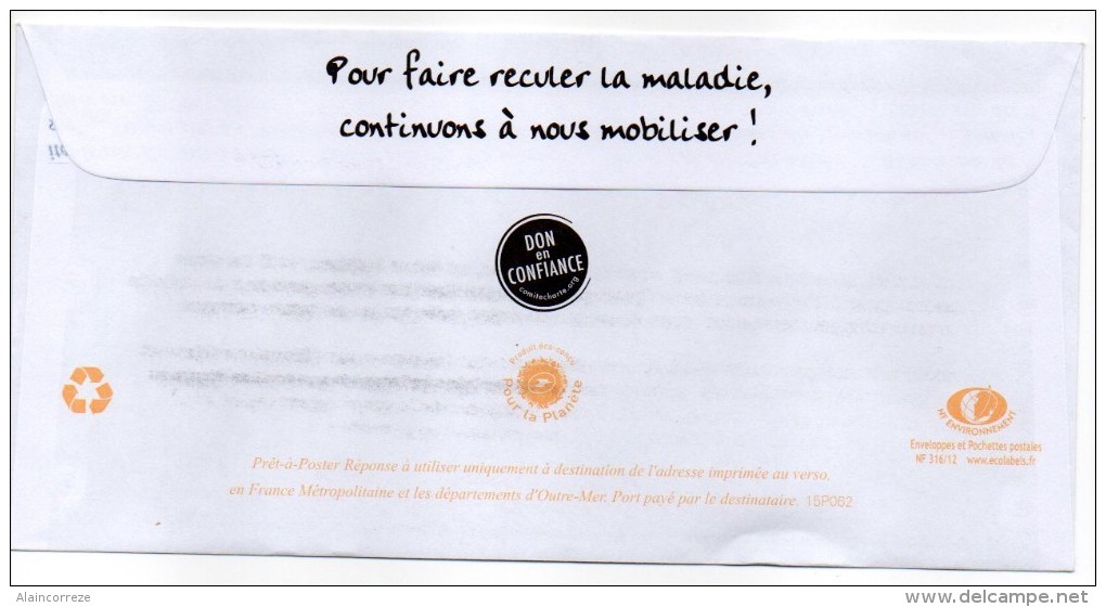 Entier Postal PAP Réponse Nord Lille France Alzheimer Autorisation 90015 N° Au Dos: 15P062 - Prêts-à-poster:Answer/Ciappa-Kavena