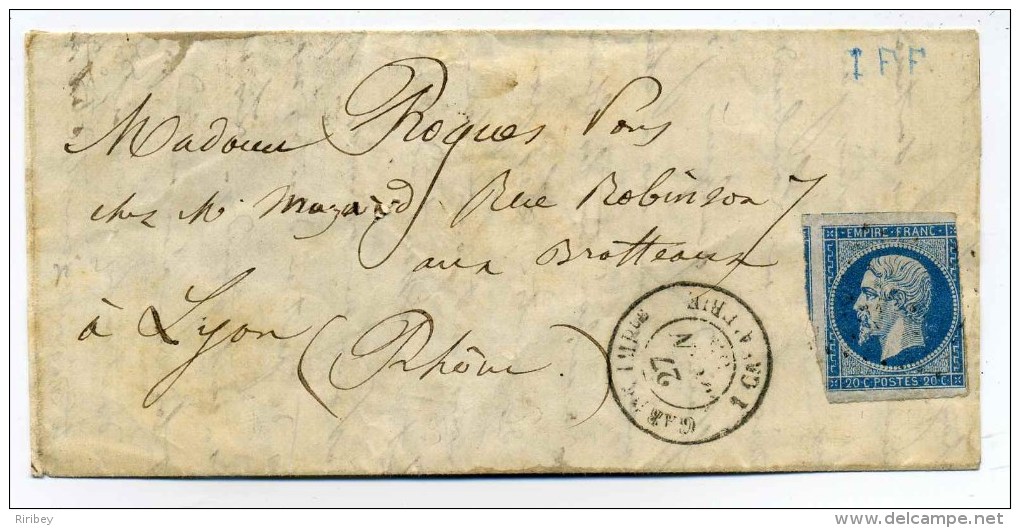 GARDE IMPERIALE  **1-Cavalerie-1**   /  Armée D'Italie  ( Guerre Contre L'autriche ) / 27 Nov 1859 / Ind 34 Côte 3600€ - Army Postmarks (before 1900)