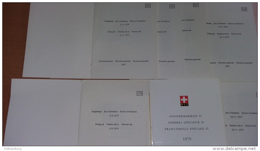 1357c: Schweiz 1979 In ** Geschenkheftchen/ Ministerheftchen (Nr. 165-171) - Plaatfouten