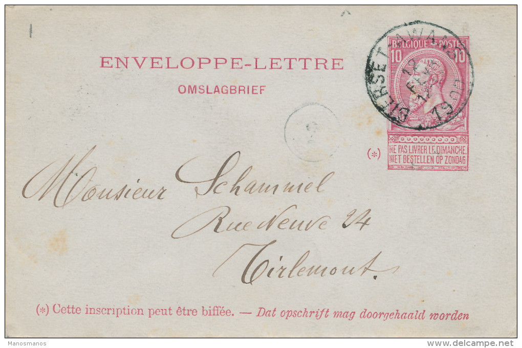 598/23 - Enveloppe-Lettre Fine Barbe BIERSET AWANS 1900 Vers TIRLEMONT - Enveloppes-lettres
