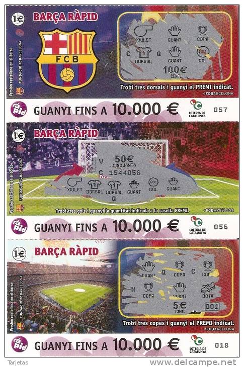 COLECCION COMPLETA DE 3 NÚMEROS DE LOTERIA SOBRE EL FUTBOL CLUB BARCELONA (LOTO) - Sport