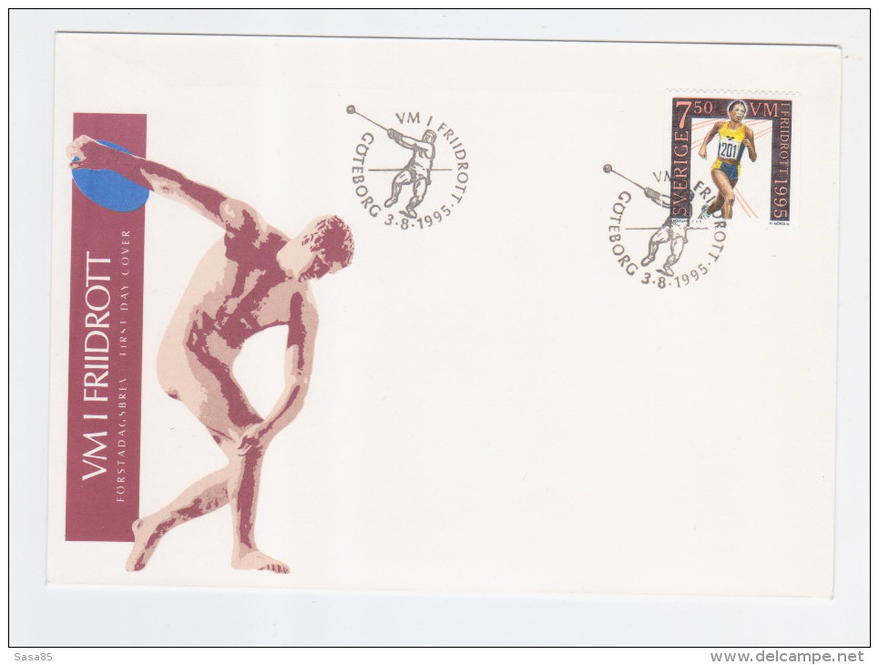 622 A Sweden  Sport FDC   1995 WM Goteborg  Athletik - FDC