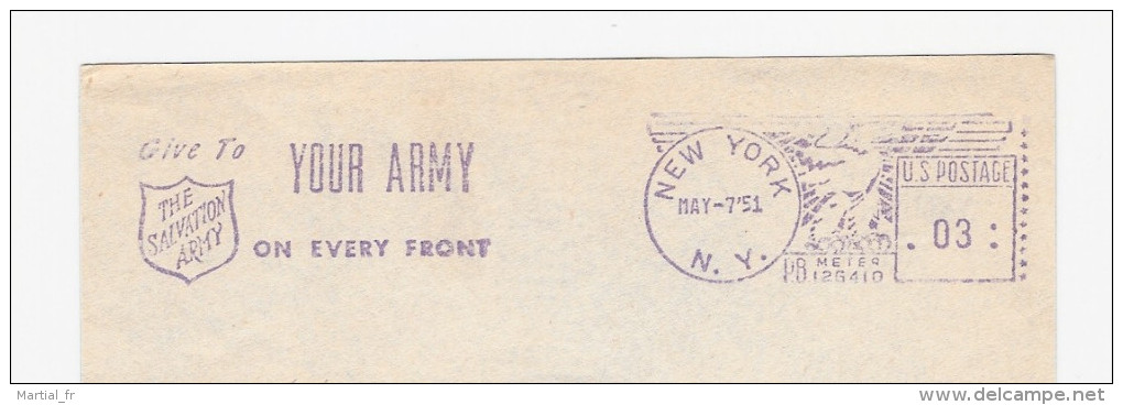 EMA USA ARMEE DU SALUT SALVATION ARMY EVERY FRONT 1951 BLEU VIOLET GIVE DON SPENDE - Secourisme