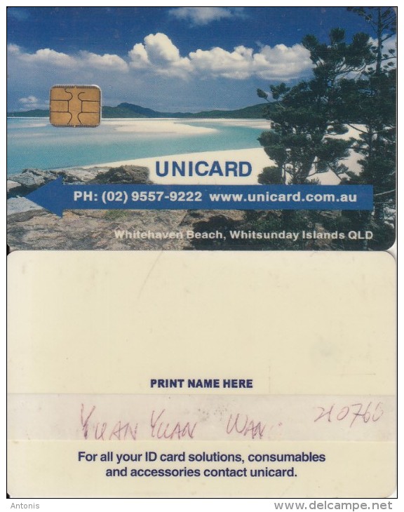 AUSTRALIA - Whitehaven Beach/Whitsunday Islands QLD, Unicard Recharge Smart Card, Sample - Australia