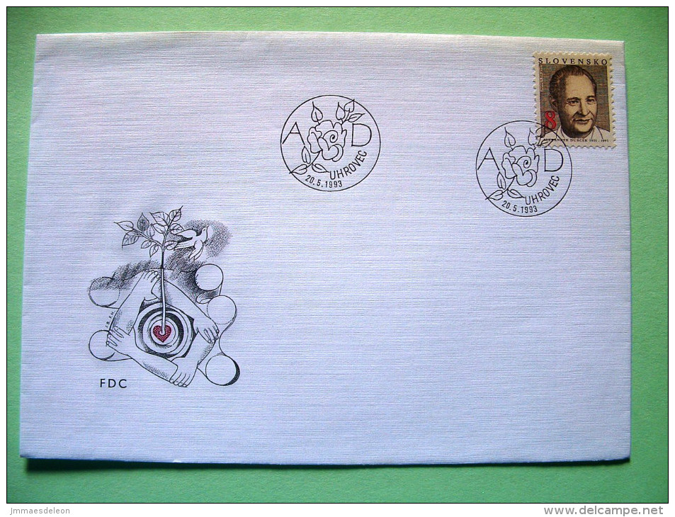 Slovakia 1993 FDC Cover - Alexander Dubcek - Politician - Rose Flower - Covers & Documents