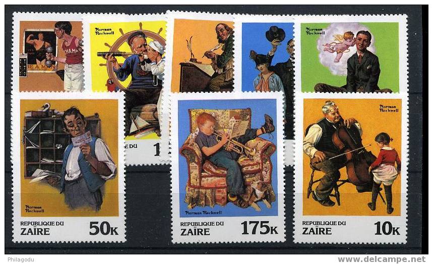 SCOUT  Et  MUSIQUE  Trompette  Violoncelle  Cello  ZAIRE  ROCKWELL 1981 Neuf ++ - Unused Stamps