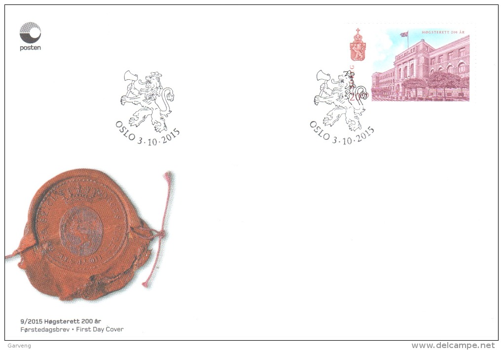 Norway/Norvège/Norwegen: 2015 Supreme Court / Cour Suprême / Oberstes Gericht FDC - Enveloppes