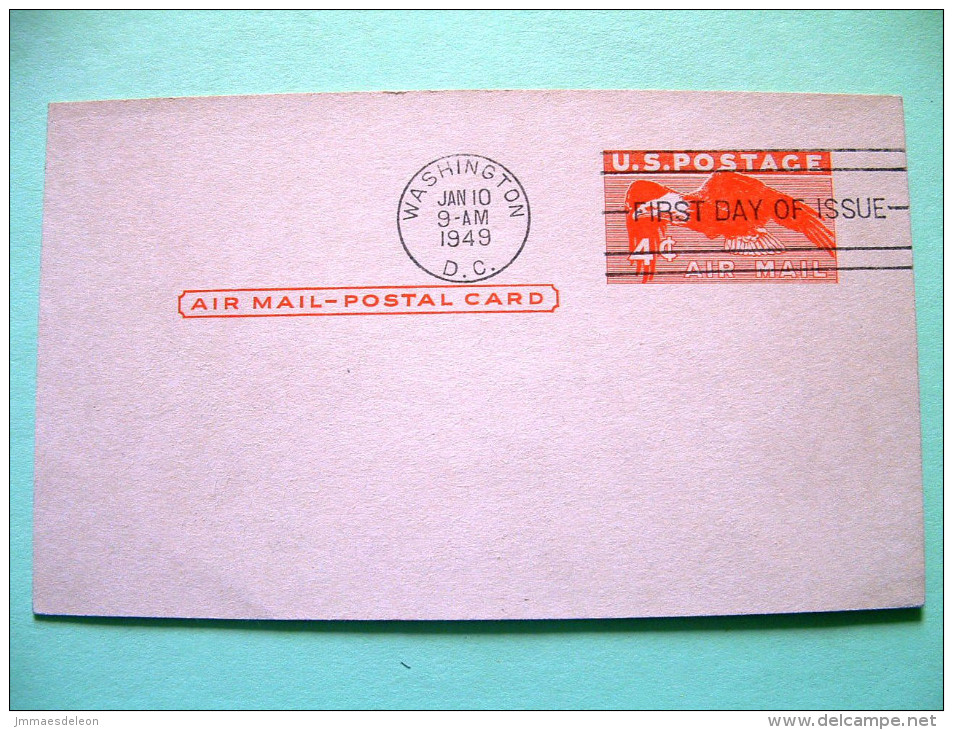 USA 1949 FDC Stationery Postcard - Eagle - Covers & Documents