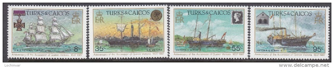 TURKS/CAICOS Is, 1987 QUEEN VICTORIA 4 MNH - Turcas Y Caicos